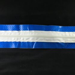 Zipper Inspection Door - 120" Straight Zipper - Self Adhesive CLEAR/BLUE